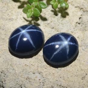 4,44 ct natürliche blauer Stern-Saphir-Edelsteine, Oval Schliff, Lichtundurchlässig