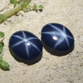 4,45 ct natürliche blauer Stern-Saphir-Edelsteine, Oval Schliff, Lichtundurchlässig