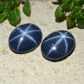 3,48 ct natürliche blauer Stern-Saphir-Edelsteine, Oval Schliff, Lichtundurchlässig