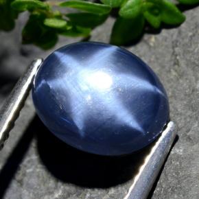 4,01 ctw natürlicher blauer Stern-Saphir, Oval Schliff, Lichtundurchlässig