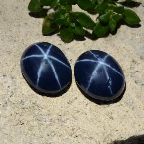 5.09 ct natürliche tiefblau Sternsaphir-Edelsteine, Oval Schliff, Lichtundurchlässig