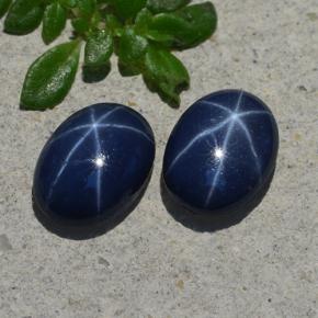 2,10 ct natürliche blauer Stern-Saphir-Edelsteine, Oval Schliff, Lichtundurchlässig