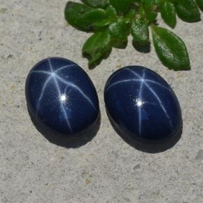 2,10 ct natürliche blauer Stern-Saphir-Edelsteine, Oval Schliff, Lichtundurchlässig