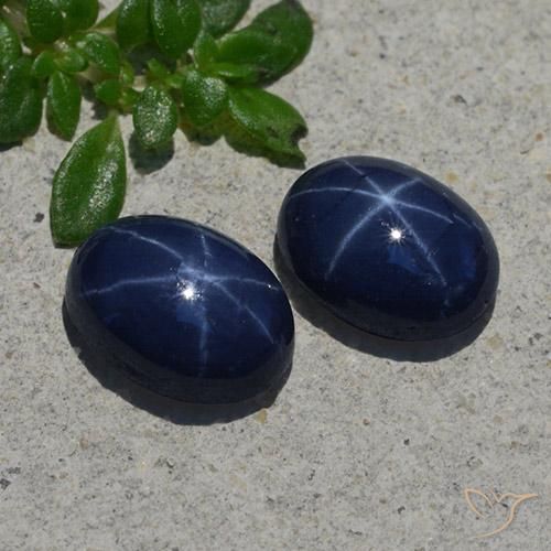 2.50 ct natürliche tiefblau Sternsaphir-Edelsteine, Oval, Lichtundurchlässig