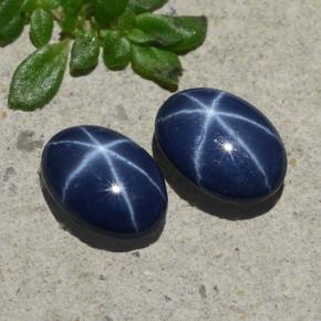1,88 ct natürliche blauer Stern-Saphir-Edelsteine, Oval Schliff, Lichtundurchlässig