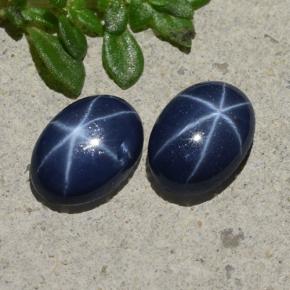 2,13 ct natürliche blauer Stern-Saphir-Edelsteine, Oval Schliff, Lichtundurchlässig
