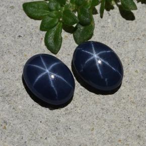 2,20 ct natürliche blauer Stern-Saphir-Edelsteine, Oval Schliff, Lichtundurchlässig