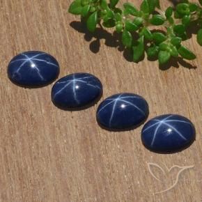 4.18 ct natürliche tiefblau Sternsaphir-Edelsteine, Oval, Lichtundurchlässig