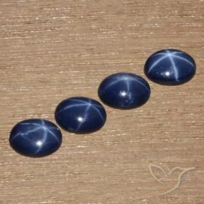 3.50 ct natürliche Navy blau Sternsaphir-Edelsteine, Oval Schliff, Lichtundurchlässig