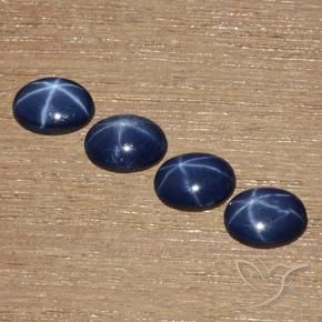 3.50 ct natürliche Navy blau Sternsaphir-Edelsteine, Oval Schliff, Lichtundurchlässig