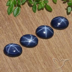 4.68 ct natürliche Dämmerungsblau Sternsaphir-Edelsteine, Oval, Lichtundurchlässig