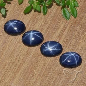 4.68 ct natürliche Dämmerungsblau Sternsaphir-Edelsteine, Oval, Lichtundurchlässig