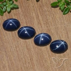 4.52 ct natürliche Dämmerungsblau Sternsaphir-Edelsteine, Oval, Lichtundurchlässig