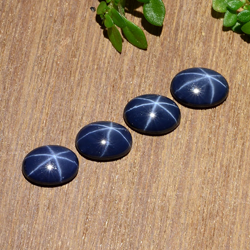 3,33 ct natürliche blauer Stern-Saphir-Edelsteine, Oval Schliff, Lichtundurchlässig