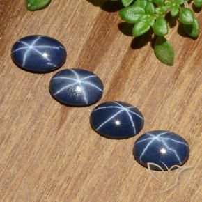 3.03 ct natürliche tiefblau Sternsaphir-Edelsteine, Oval, Lichtundurchlässig