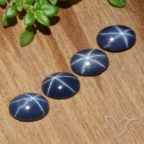 3.03 ct natürliche tiefblau Sternsaphir-Edelsteine, Oval, Lichtundurchlässig