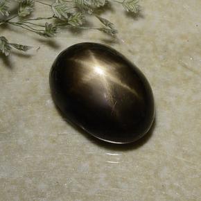 3,10 ctw natürlicher schwarzer Stern-Saphir, Oval Schliff, Lichtundurchlässig