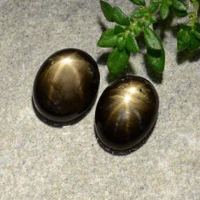 4.01 ct natürliche Schwarz Sternsaphir-Edelsteine, Oval Schliff, Lichtundurchlässig