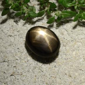 2,10 ctw natürlicher schwarzer Stern-Saphir, Oval Schliff, Lichtundurchlässig