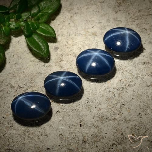 2.89ctw Natürlicher dunkelblau Sternsaphir, Oval, Lichtundurchlässig