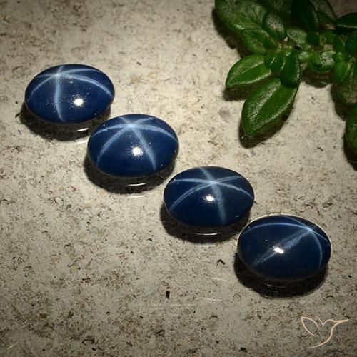2.89 ct natürliche dunkelblau Sternsaphir-Edelsteine, Oval, Lichtundurchlässig