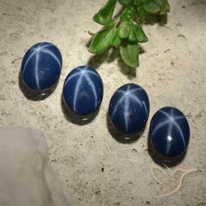 2.84 ct natürliche Tiefes Marineblau Sternsaphir-Edelsteine, Oval, Lichtundurchlässig