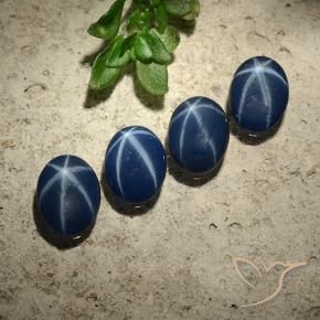 2.43 ct natürliche tiefblau Sternsaphir-Edelsteine, Oval, Lichtundurchlässig
