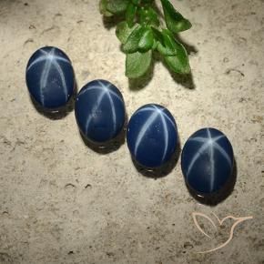 2.43 ct natürliche tiefblau Sternsaphir-Edelsteine, Oval, Lichtundurchlässig