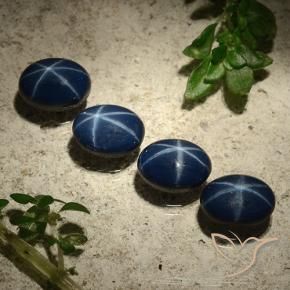 5.89 ct natürliche Tiefes Marineblau Sternsaphir-Edelsteine, Oval, Lichtundurchlässig