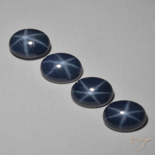 4,05 ct natürliche Tiefes Marineblau Stern-Saphir-Edelsteine, Oval Schliff, Lichtundurchlässig