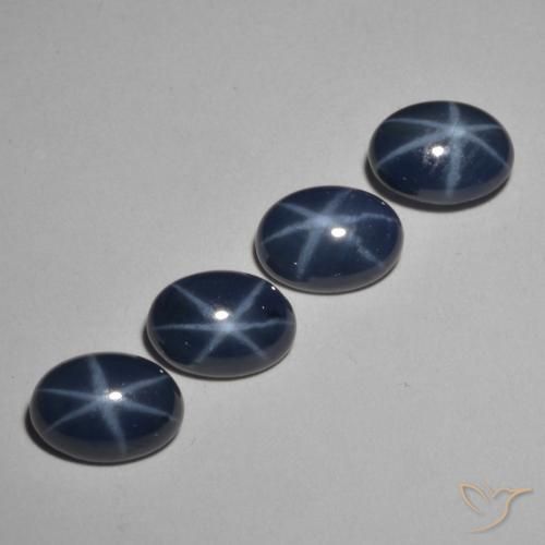 4,05 ct natürliche Tiefes Marineblau Stern-Saphir-Edelsteine, Oval Schliff, Lichtundurchlässig