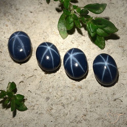 5.43ctw Natürlicher dunkelblau Sternsaphir, Oval, Lichtundurchlässig