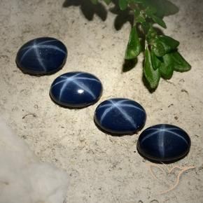 3.50 ct natürliche tiefblau Sternsaphir-Edelsteine, Oval, Lichtundurchlässig