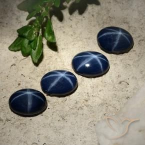 3.50 ct natürliche tiefblau Sternsaphir-Edelsteine, Oval, Lichtundurchlässig