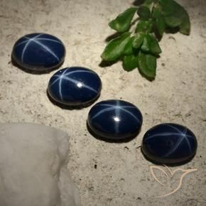 5.36 ct natürliche tiefblau Sternsaphir-Edelsteine, Oval, Lichtundurchlässig