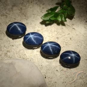 3.64 ct natürliche tiefblau Sternsaphir-Edelsteine, Oval, Lichtundurchlässig
