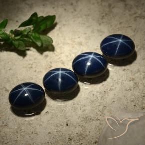 6.11 ct natürliche tiefblau Sternsaphir-Edelsteine, Oval, Lichtundurchlässig