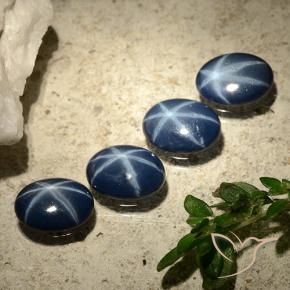2.92 ct natürliche Tiefes Marineblau Sternsaphir-Edelsteine, Oval, Lichtundurchlässig