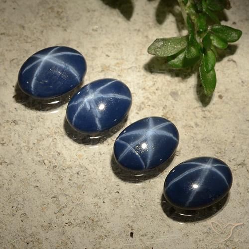 3.01 ct natürliche tiefblau Sternsaphir-Edelsteine, Oval, Lichtundurchlässig
