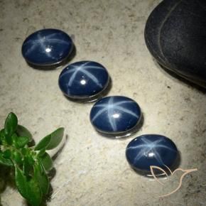 4.20 ct natürliche tiefblau Sternsaphir-Edelsteine, Oval, Lichtundurchlässig