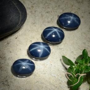 4.20 ct natürliche tiefblau Sternsaphir-Edelsteine, Oval, Lichtundurchlässig