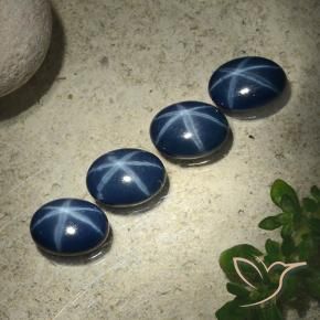 4.05 ct natürliche Tiefes Marineblau Sternsaphir-Edelsteine, Oval, Lichtundurchlässig