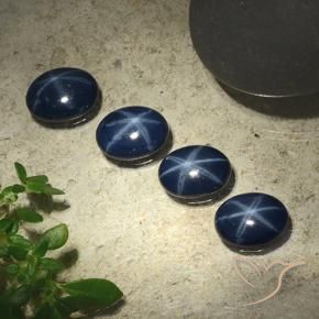 3.59 ct natürliche Tiefes Marineblau Sternsaphir-Edelsteine, Oval, Lichtundurchlässig