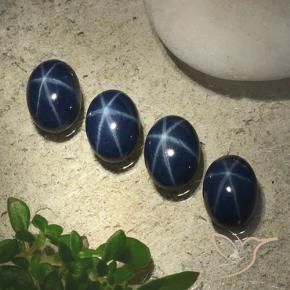 5.55 ct natürliche Tiefes Marineblau Sternsaphir-Edelsteine, Oval, Lichtundurchlässig