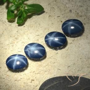 2.54 ct natürliche tiefblau Sternsaphir-Edelsteine, Oval, Lichtundurchlässig