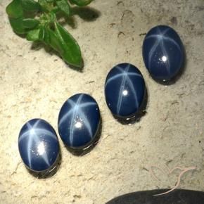 2.84 ct natürliche dunkelblau Sternsaphir-Edelsteine, Oval, Lichtundurchlässig