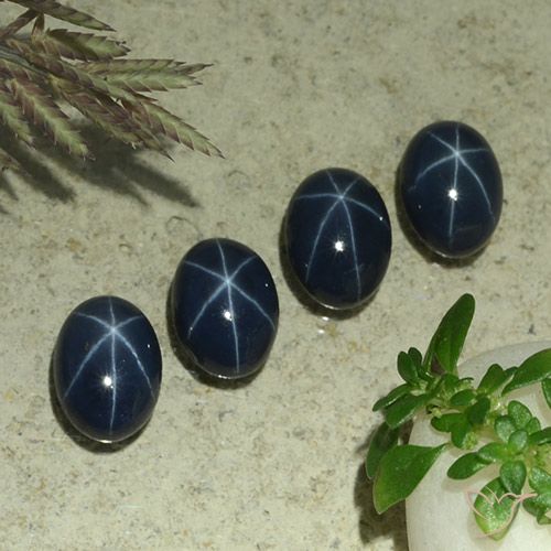 5.69ctw Natürlicher dunkelblau Sternsaphir, Oval, Lichtundurchlässig