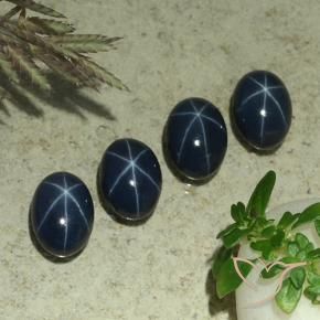 5.69 ct natürliche dunkelblau Sternsaphir-Edelsteine, Oval, Lichtundurchlässig