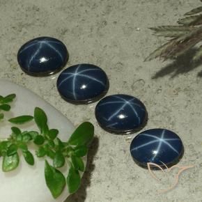 2.93 ct natürliche Tiefes Marineblau Sternsaphir-Edelsteine, Oval, Lichtundurchlässig