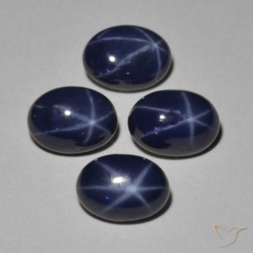 5.28 ct natürliche tiefblau Sternsaphir-Edelsteine, Oval, Lichtundurchlässig